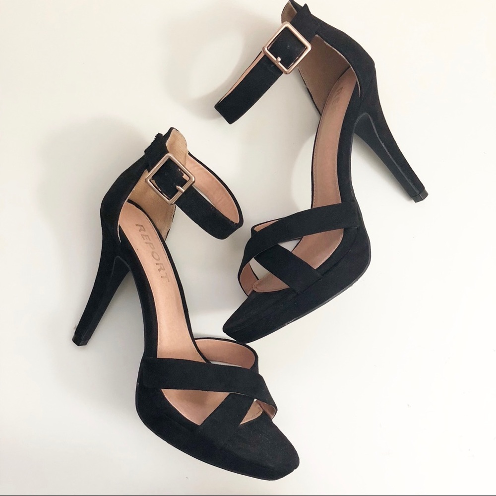 [Report] Faux Suede Black Party Heels